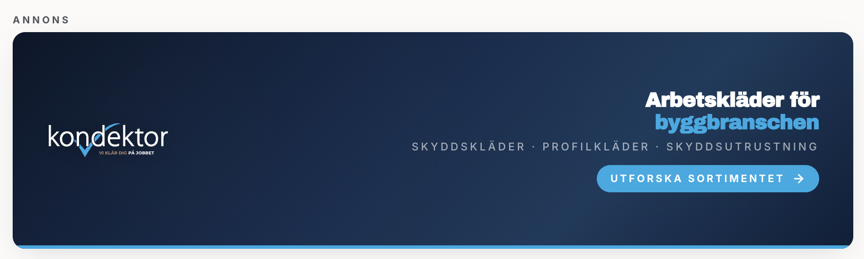 Exempel på annonsbanner för Kondektor
